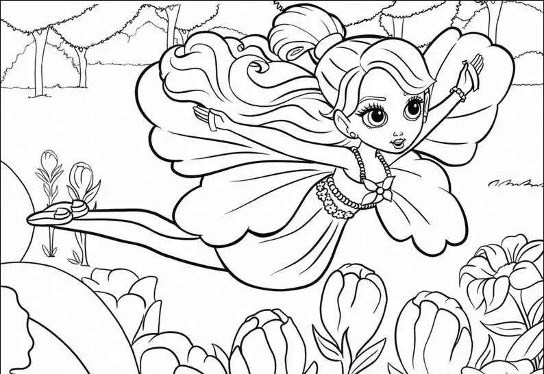 Barbie Thumbelina Pages Coloring 7