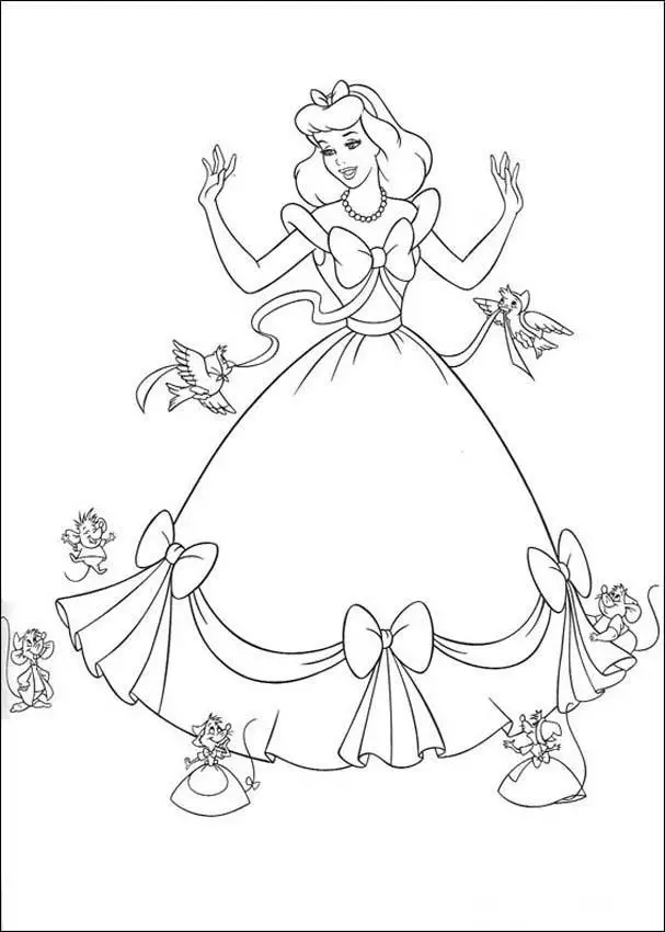 Cinderella 3 Pages Coloring 3