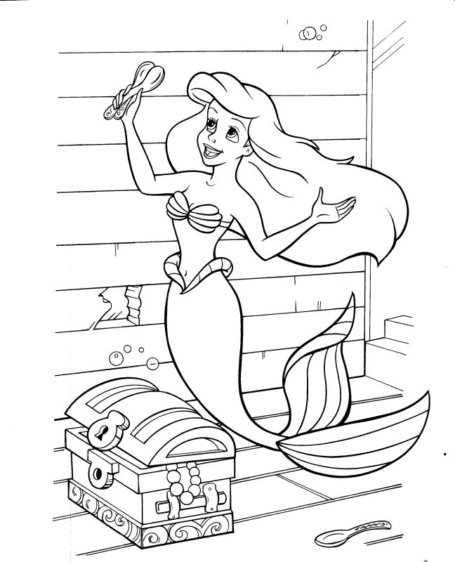 Mermaid Pages Coloring 1