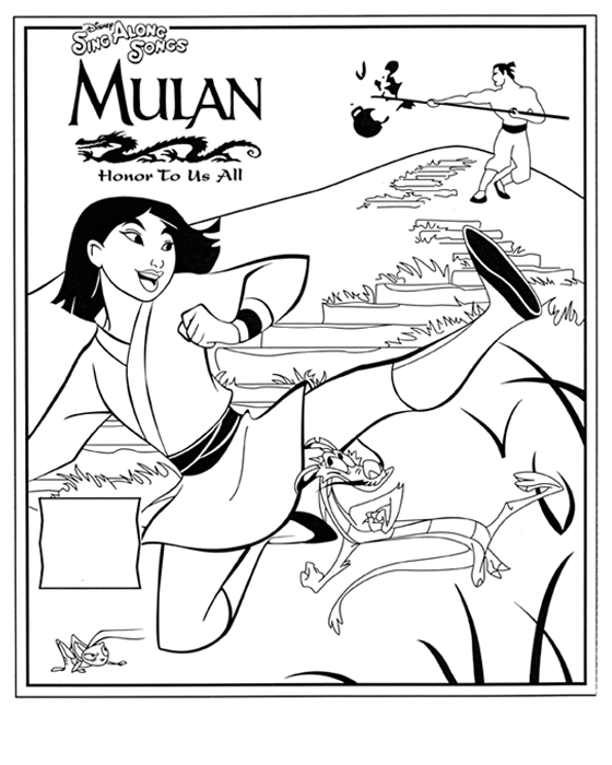 Mulan Pages Coloring 9