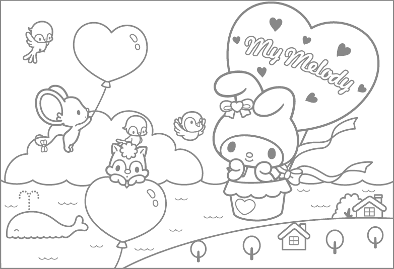 My Melody Pages Coloring 1