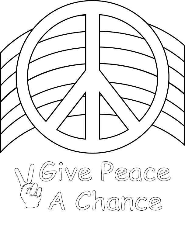 Peace Sign Pages Coloring 6